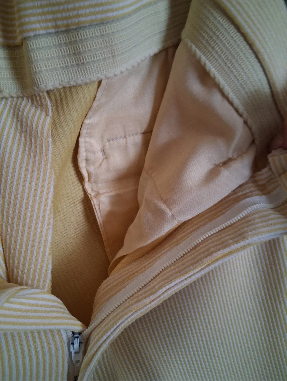 Men's Cream Corduroy Pants - Classic Straight Fit Vintage Item